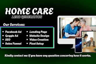 home care leads elderly care healthcare website logo design flyer brochure