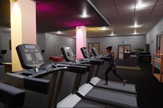 design modern 3d gym, fitness center, wellness studio interior