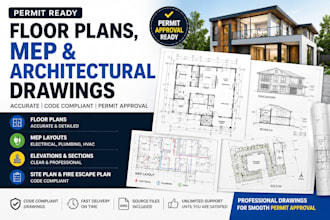 create permit ready floor plans, mep and architectural drawings