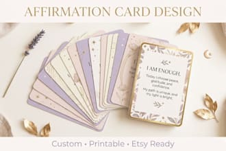 design custom affirmation cards motivational cards printable etsy cards deck