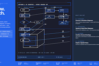 draw software flowchart, 3d isometric patent figures for inventors exploded view