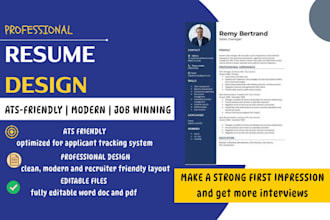 professionally format and redesign your resume CV for jobs