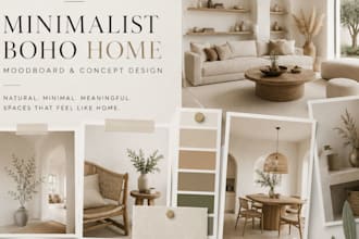 interior design moodboard canva design aesthetic with ideas shopping list