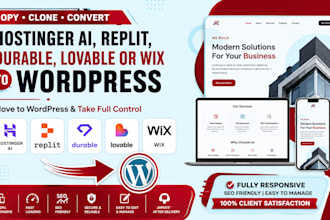 copy clone convert hostinger ai, replit, durable, lovable or wix to wordpress