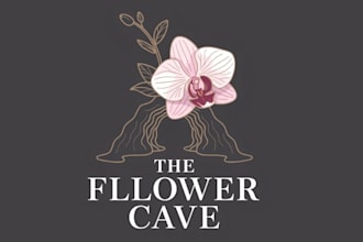 make minimalist flower logo design