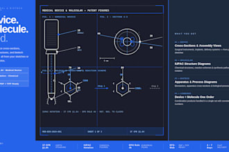 draw medical device biotech, chemical patent figures for inventors exploded view
