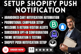 setup shopify push notifications brevo pushowl pushbot firepush pushalert