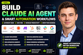 build claude ai agent n8n zapier make hubspot notion slack google workspace