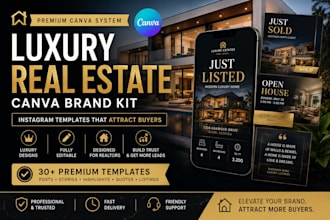 create luxury real estate instagram templates and canva branding kit