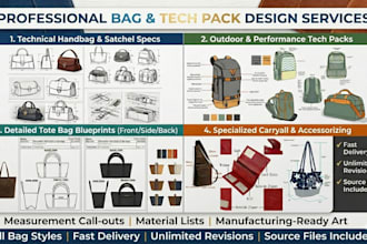 design bag tech pack handbagds backbags travel bags tote bag design with 3d mock