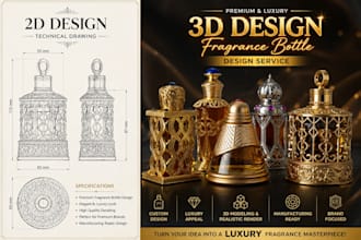 design fragrance packaging concept design, perfume bottle luxury cosmetic design