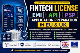 prepare your fintech license application for emi API psp eu UK