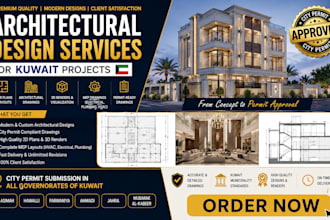 create kuwait city permit drawings hvac mep and 3d floor plans