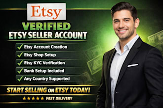 etsy account creation for any country, etsy seller account, etsy shop setup
