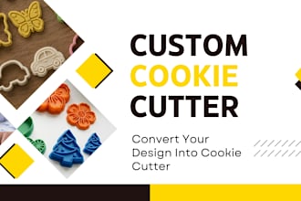 design custom 3d printable cookie cutters, stamps and clay cutters