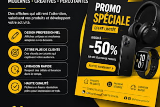 je vais créer une affiche publicitaire moderne et attirante pour votre produit