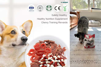 design premium pouch, box pet food labels, mylar bags and label design