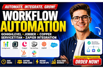 gohighlevel jobber copper servicetitan workflow automation zapier integration