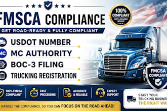 set up usdot number, mc authority, boc3 filing, and fmcsa compliance