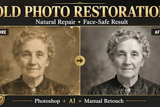 restore old damaged photos naturally without changing faces