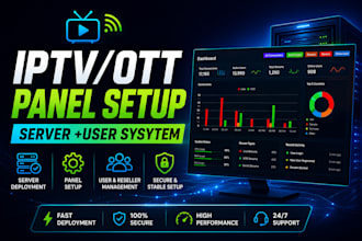 deploy iptv or ott servers with full panel setup and user control