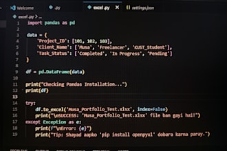 do excel automation and data processing using python and mysql
