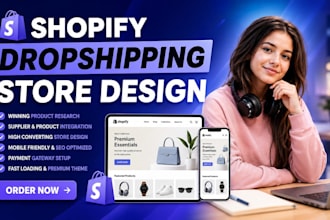 build shopify store, shopify dropshipping store, ecommerce store, shopify expert