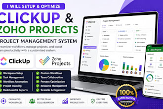setup clickup and zoho project management system