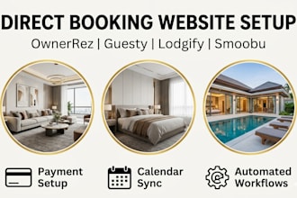 setup direct booking website vacation rental ownerrez guesty lodgify