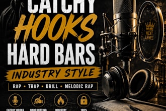 write industry style rap hooks and trap lyrics