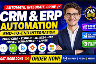 zoho CRM flowlu bitrix24 erp project management automation zapier integration