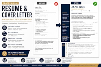 write a professional ats resume and a cover letter