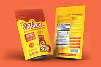 create premium stand up pouch packaging label design