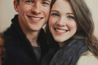 design couple portrait wedding portrait illustration