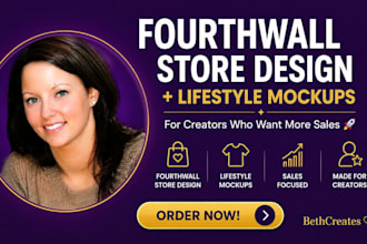 design fourth wall website setup fourthwall and create lifestyle mockups merch