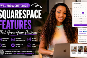 add booking, blog, faq, payment and donation pages on squarespace website