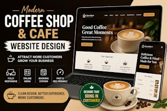 build a modern cafe or coffee shop website