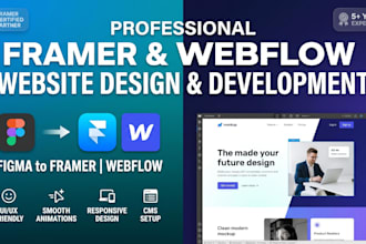 do webflow website, framer website, framer landing page as webflow expert