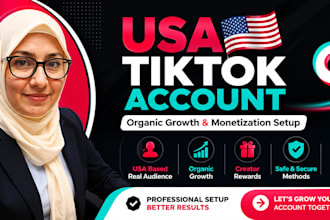 create usa tiktok account and grow tiktok organically