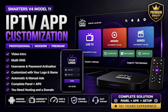 customize smarters v4 iptv app with logo, dns and apk setup