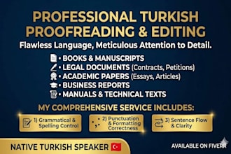 professionally proofread turkish books and legal documents
