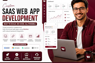 build  custom weweb saas web app with API and backend integration frontend devel