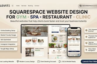 build squarespace website for gym, spa, restaurant, clinic, and medical practice