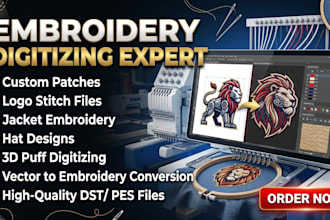 create embroidery patch digitizing files for custom patches and apparel