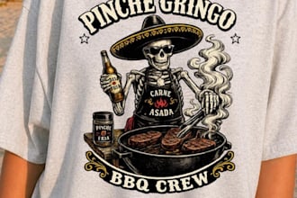 do retro skeleton mexican food logo with illustration