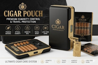 do a premium cigar band, logo, label cigar box design unlimited revisions