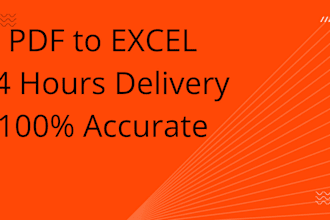 convert PDF to excel accurately in 24 hours fast data entry