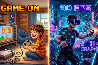 design cinematic gaming posters and tech banners using ai