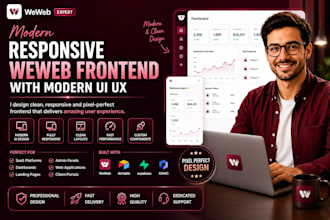 design a responsive weweb frontend with modern UI UX
