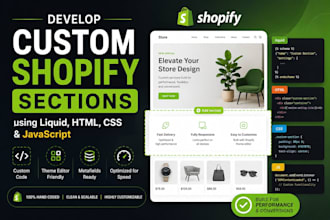 build custom shopify sections using liquid, HTML, CSS, js